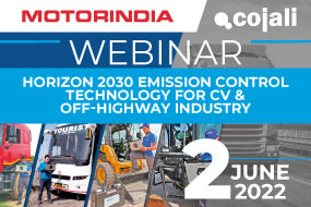 Cojali S. L., official sponsor of the next webinar by Motorindia. Horizon 2030: Emission Control Technology for CV & Off-Highway Industry
